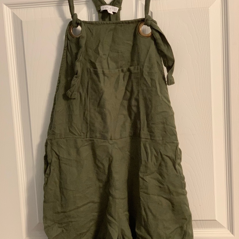 Army green tie romper